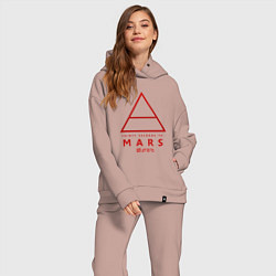 Женский костюм оверсайз 30 Seconds to Mars рок, цвет: пыльно-розовый — фото 2