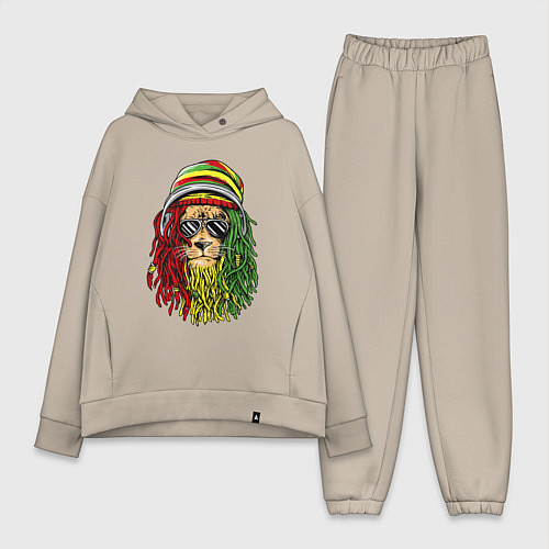 Женский костюм оверсайз Rasta lioN / Миндальный – фото 1