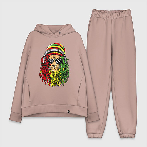 Женский костюм оверсайз Rasta lioN / Пыльно-розовый – фото 1