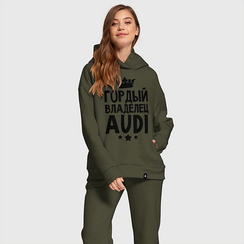 Женский костюм оверсайз Гордый владелец Audi / Хаки – фото 2