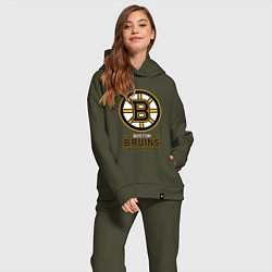 Женский костюм оверсайз Boston Bruins , Бостон Брюинз, цвет: хаки — фото 2
