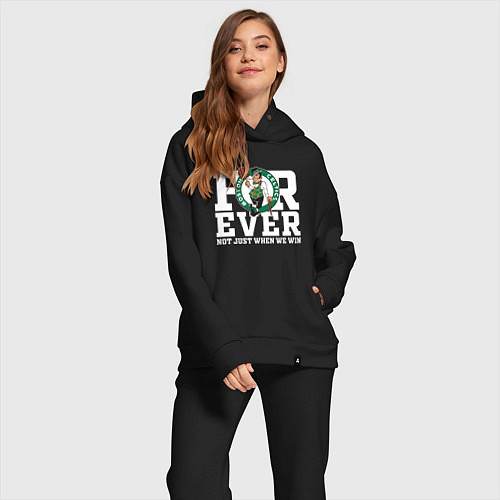 Женский костюм оверсайз FOREVER NOT JUST WHEN WE WIN, BOSTON CELTICS, БОСТ / Черный – фото 2