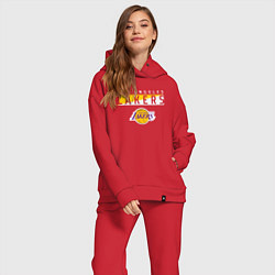 Женский костюм оверсайз LA LAKERS NBA ЛЕЙКЕРС НБА, цвет: красный — фото 2