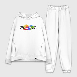 Женский костюм оверсайз Music Цветная Портрет