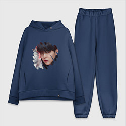Женский костюм оверсайз Agust D SUGA BTS, цвет: тёмно-синий