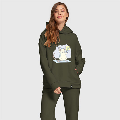 Женский костюм оверсайз Ты сможешь это сделать / Хаки – фото 2