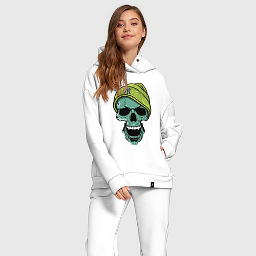 Женский костюм оверсайз New York Yankees Cool skull / Белый – фото 2