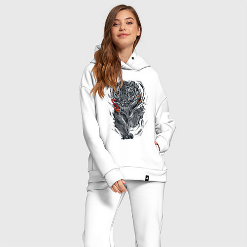 Женский костюм оверсайз Cool tiger Power / Белый – фото 2