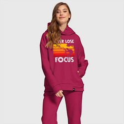 Женский костюм оверсайз Never lose focus, цвет: маджента — фото 2