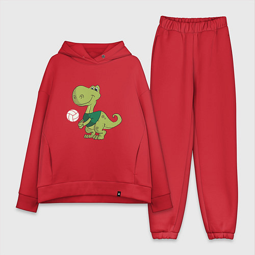 Женский костюм оверсайз Volleyball Dinosaur / Красный – фото 1