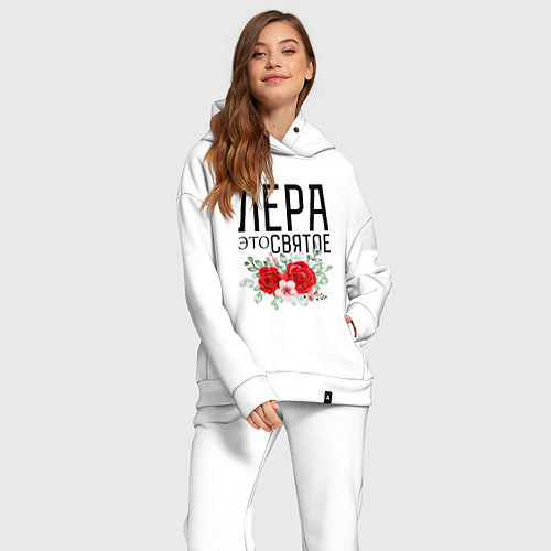 Женский костюм оверсайз ЛЕРА ЭТО СВЯТОЕ / Белый – фото 2