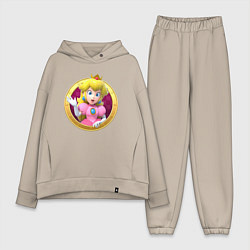 Женский костюм оверсайз Принцесса Персик Super Mario Video game, цвет: миндальный