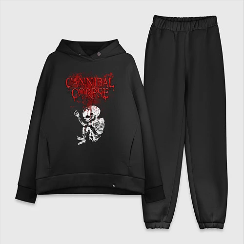 Женский костюм оверсайз Cannibal Corpse skeleton / Черный – фото 1