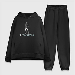 Женский костюм оверсайз TITANFALL PENCIL ART титанфолл, цвет: черный