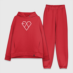 Женский костюм оверсайз Exo СЕРДЦЕ, цвет: красный