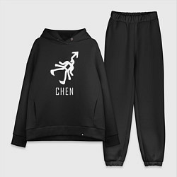 Женский костюм оверсайз Exo CHEN, цвет: черный