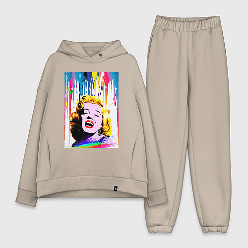 Женский костюм оверсайз Monroes laugh / Миндальный – фото 1