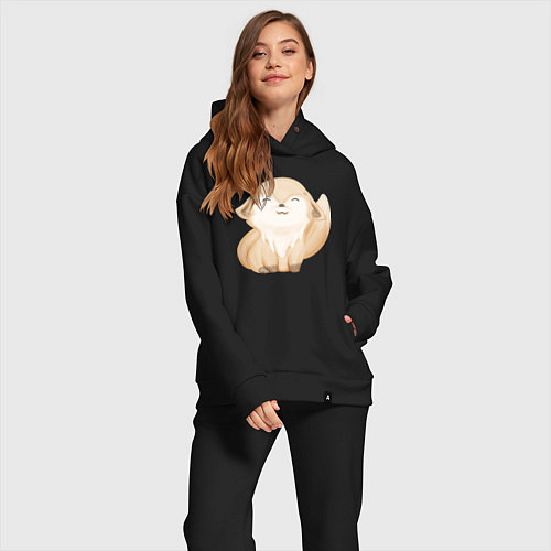 Женский костюм оверсайз Милый Лисёнок Нежиться / Черный – фото 2