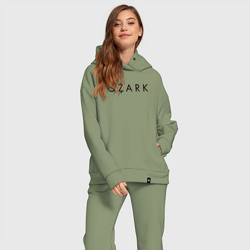 Женский костюм оверсайз Ozark black logo / Авокадо – фото 2