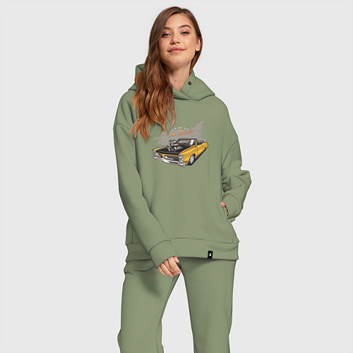 Женский костюм оверсайз Желтая классическая машина / Авокадо – фото 2