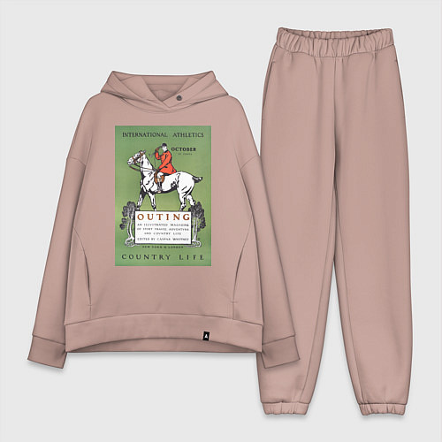 Женский костюм оверсайз Outing Винтажная обложка журнала / Пыльно-розовый – фото 1