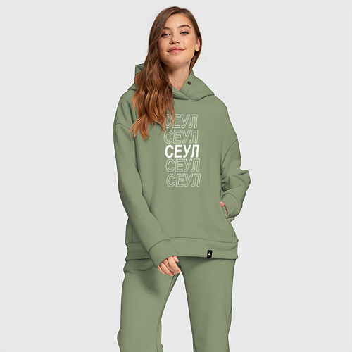 Женский костюм оверсайз Сеул / Авокадо – фото 2