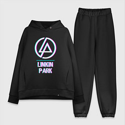 Женский костюм оверсайз Linkin Park Glitch Rock, цвет: черный
