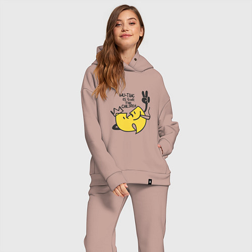 Женский костюм оверсайз Wu-Tang Is For The Children / Пыльно-розовый – фото 2
