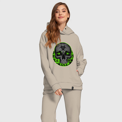 Женский костюм оверсайз SKULL TOXIC / Миндальный – фото 2