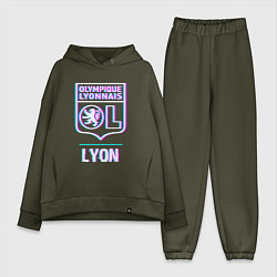 Женский костюм оверсайз Lyon FC в стиле Glitch