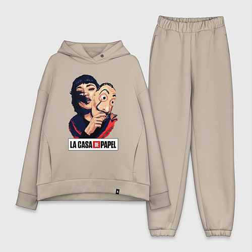 Женский костюм оверсайз Бумажный дом La casa de papel / Миндальный – фото 1