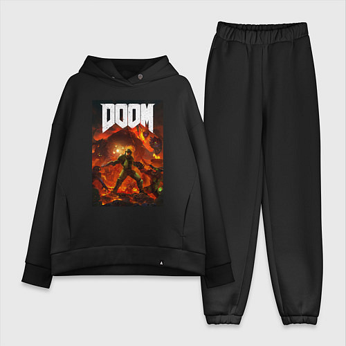 Женский костюм оверсайз Doom slayer - hell / Черный – фото 1