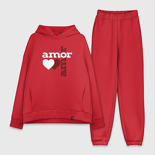 Женский костюм оверсайз Amor, Amor - два сердца / Красный – фото 1