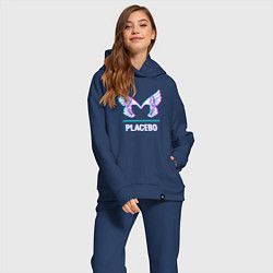 Женский костюм оверсайз Placebo glitch rock, цвет: тёмно-синий — фото 2