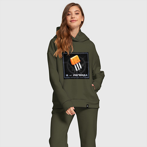 Женский костюм оверсайз Транзистор КТ315 - Легенда / Хаки – фото 2