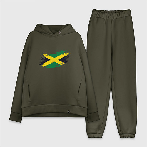 Женский костюм оверсайз Jamaica Flag / Хаки – фото 1