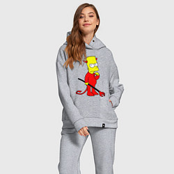 Женский костюм оверсайз Bart Simpson - devil, цвет: меланж — фото 2
