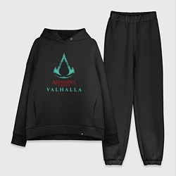 Женский костюм оверсайз Assassins Creed Valhalla - logo, цвет: черный