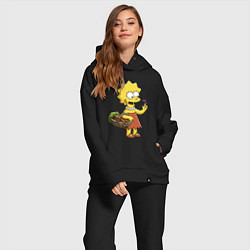 Женский костюм оверсайз Lisa Simpson с гусеницей на даче, цвет: черный — фото 2