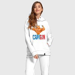 Женский костюм оверсайз CapyGYM - лучший бодибилдинг, цвет: белый — фото 2