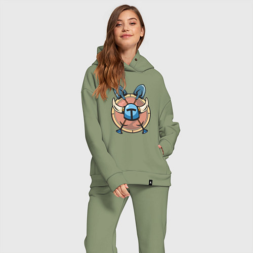 Женский костюм оверсайз Герб - Shovel knight / Авокадо – фото 2