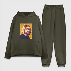 Женский костюм оверсайз Nirvana - Cobain, цвет: хаки