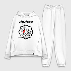 Женский костюм оверсайз Jiujitsu throw logo, цвет: белый