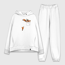 Женский костюм оверсайз Красные панды в кармане