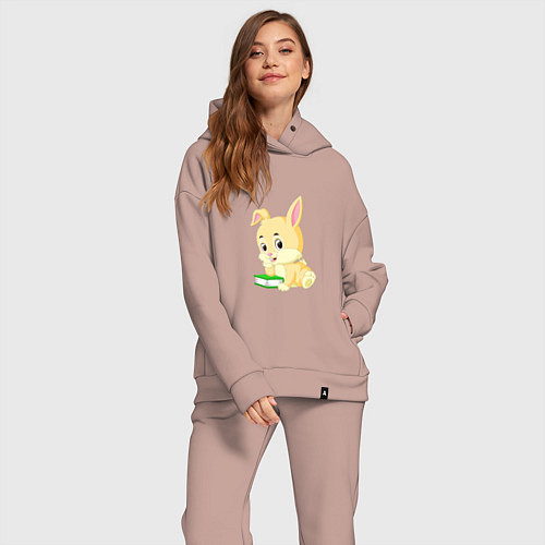 Женский костюм оверсайз Reading Bunny / Пыльно-розовый – фото 2