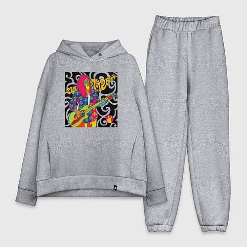 Женский костюм оверсайз Мужчина с гитарой ретро / Меланж – фото 1