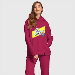 Женский костюм оверсайз Ребекка, цвет: маджента — фото 2