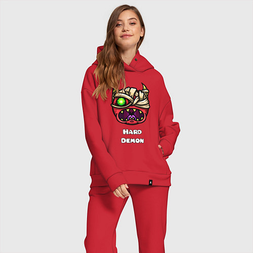 Женский костюм оверсайз Geometry Dash hard demon / Красный – фото 2