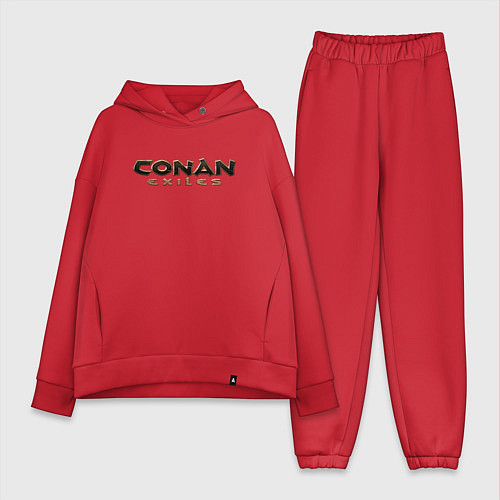 Женский костюм оверсайз Conan exiles logo / Красный – фото 1