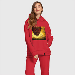Женский костюм оверсайз Сатана голова, цвет: красный — фото 2